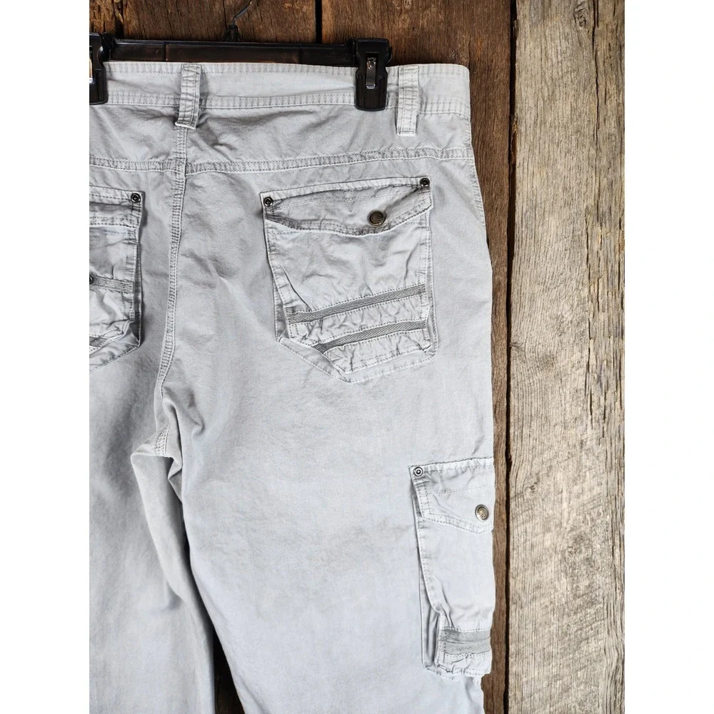 M.SOCIETY Mens Light Gray Cargo Pants Utility 38x34